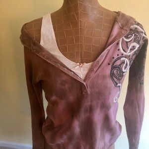 Hoodie With Graffiti & Stitching MED